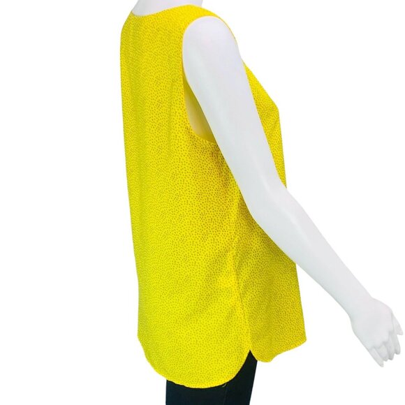 Ann Taylor LOFT Womens Top Sleeveless Shell Yellow Printed Size Small S - Picture 6 of 10